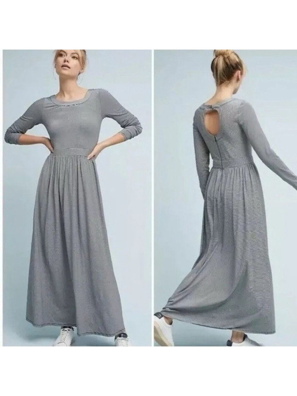 Anthropologie Sunday in Brooklyn Long Sleeve Striped Knit Maxi Dress Small